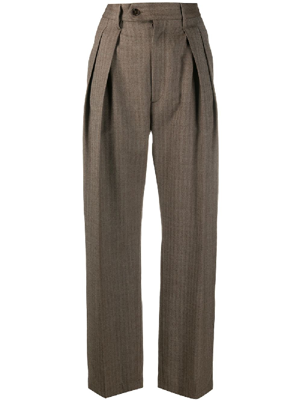 high waisted fitted trousers