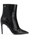 GREYMER CROCODILE-EFFECT ANKLE BOOTS