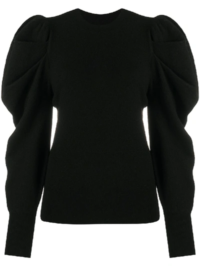 Ulla Johnson Puff Sleeve Knit Jumper In Black