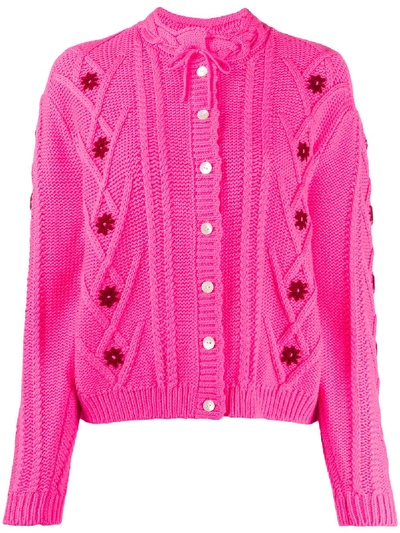 Shrimps Mccoy Tie-neck Cardigan In Pink