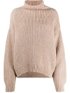 Anine Bing Sydney Funnel Neck Wool & Alpaca Blend Sweater In Neutrals