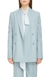 GIVENCHY DOUBLE BREASTED SUMMER WOOL BLAZER,BW30BW12JF