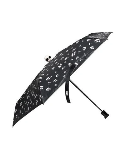 Karl Lagerfeld Karl Motif Folding Umbrella In Black