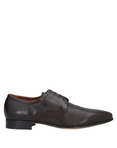 A.testoni Lace-up Shoes In Dark Brown