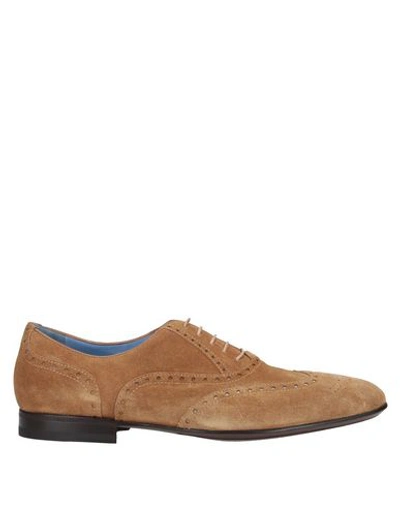 A.testoni Lace-up Shoes In Camel