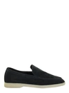 Loro Piana Summer Walk Suede Moccasins In Classic Blue