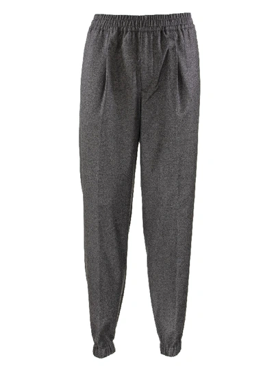 Loro Piana Tapered Mélange Wool And Cashmere-blend Drawstring Trousers In Smoke
