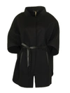 Loro Piana Belted Leather-trimmed Cashmere Cape In Black