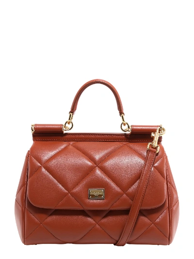 Dolce & Gabbana Medium Sicily Bag In Brown