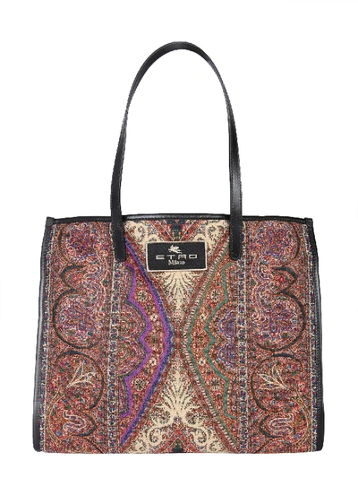 Etro Large Shopping Bag In Multicolor