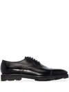 JOHN LOBB BLACK LOE LEATHER OXFORD SHOES