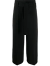 THEORY CROPPED WIDE-LEG TROUSERS