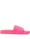 Bottega Veneta Diamond-quilted Slides In Pink