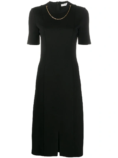 Givenchy Chain Detail Punto Milano Sheath Dress In Black