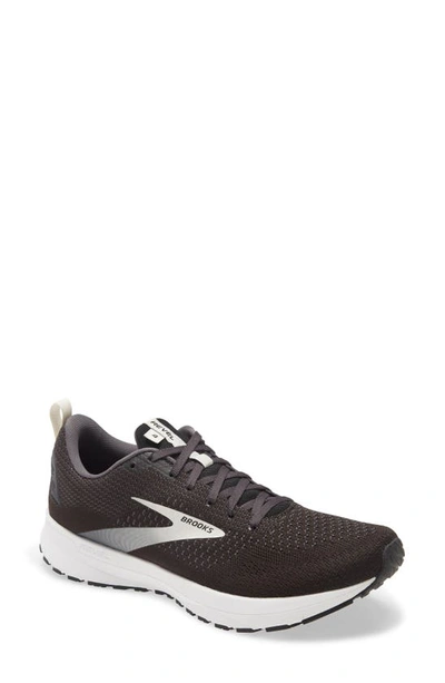 Brooks Revel 4 Hybrid Running Shoe In Black/oyser/silver