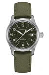 Hamilton Khaki Field Canvas Strap Watch, 40mm In Green/ Silver