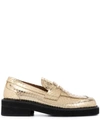 MARNI SNAKESKIN-EMBOSSED LEATHER LOAFERS