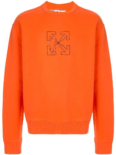 Off-white Arrows-motif Workers Sweatshirt In Orange