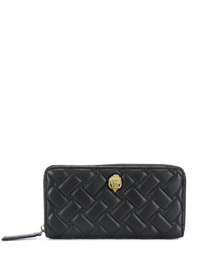 Kurt Geiger Quilted Zip-around Wallet In Black