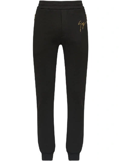 Giuseppe Zanotti Logo Embroidery Sports Pants In Black