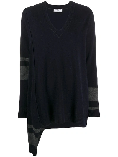 Société Anonyme Contrasting Stripes Asymmetric Jumper In Blue