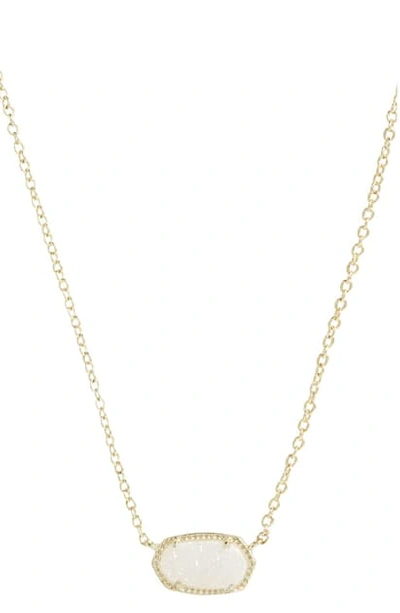 Kendra Scott Elisa Pendant Necklace In Iridescent Drusy/ Gold