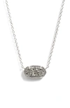 Kendra Scott Elisa Pendant Necklace In Silver/ Platinum Drusy