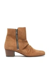 AMIRI AMIRI WOMAN ANKLE BOOTS TAN SIZE 5 SOFT LEATHER,11937832VA 5