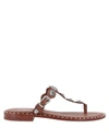 Ash Toe Strap Sandals In Brown