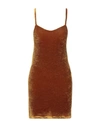 Dondup Short Dresses In Brown