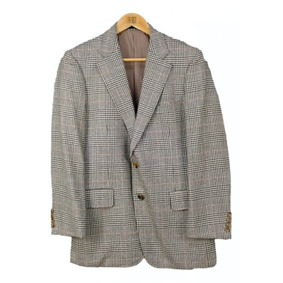 Pre-owned Burberry Wool Coat In Grey