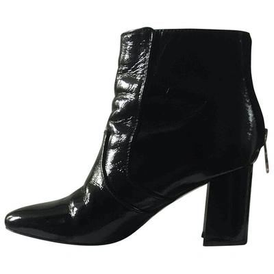 Pre-owned Claudie Pierlot Black Patent Leather Ankle Boots