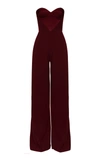 ALEX PERRY BROOKE SATIN-DETAILED CREPE STRAPLESS JUMPSUIT,805827