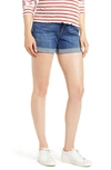7 For All Mankind Roll Cuff Denim Shorts In Broken Twill Vanity
