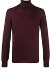 Barba Napoli Roll Neck Jumper In Red