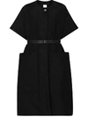 BURBERRY SHORT-SLEEVE BELTED CAPE COAT