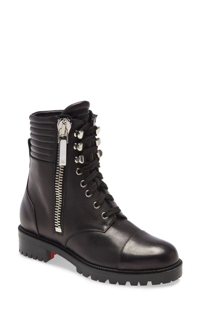 Christian Louboutin En Hiver Combat Boots In Black Leather