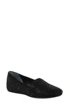 J. Reneé Hanuko Crystal Embellished Loafer Flat In Black Suede