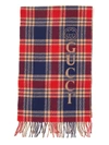 GUCCI GUCCI CHECKED FRINGED SCARF