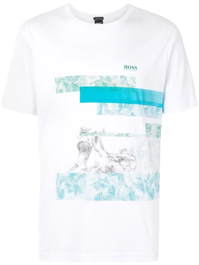 Hugo Boss Graphic Logo Print T-shirt In White