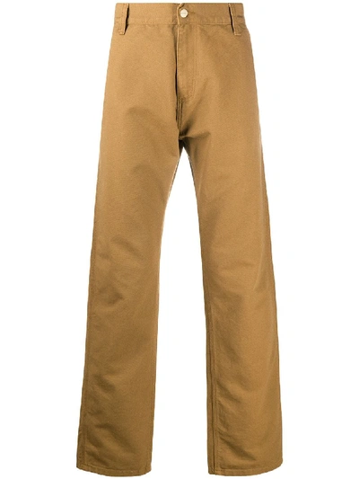 Carhartt High-rise Straight-leg Trousers In Brown