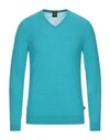Hugo Boss Sweaters In Turquoise