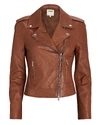 L AGENCE Leather Moto Jacket,060060353775