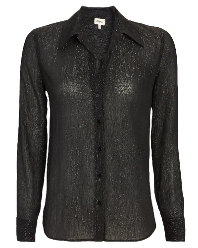 L Agence L'agence Florence Semi Sheer Blouse In Black