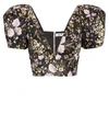 AMUR Sedona Floral Puff Sleeve Crop Top,060059206495