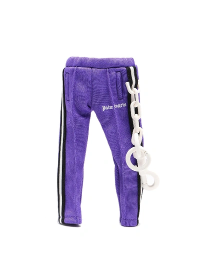 Palm Angels Mini Trackpants Tech Key Holder In Purple
