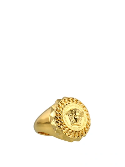 Versace Medusa Head Logo Ring In Gold