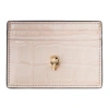 ALEXANDER MCQUEEN PINK CROC SKULL CARD HOLDER