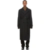 LEMAIRE BLACK GARMENT-DYED TRENCH COAT