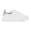 Alexander Mcqueen White Oversize Sneakers With Snake Print On The Heel In Leather Woman In White
